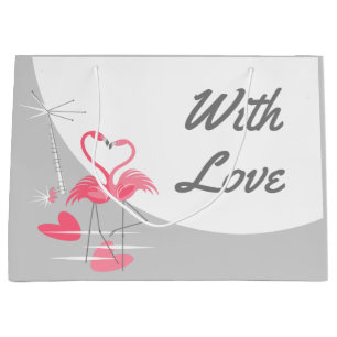 Flamingo Liebe Großer Mond mit großer Liebe Große Geschenktüte