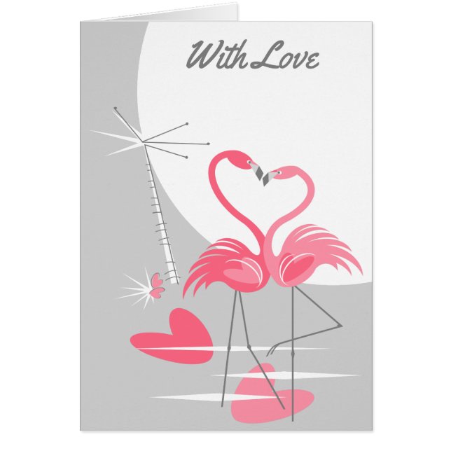 Flamingo Liebe Grosser Mond mit Liebe Text (Vorne)