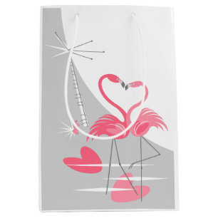 Flamingo Liebe Grosser Mond Mittlere Geschenktüte