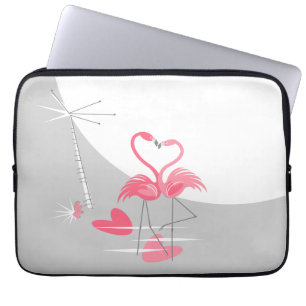 Flamingo Liebe Großer Moon Laptop-Ärmel 13" Laptopschutzhülle