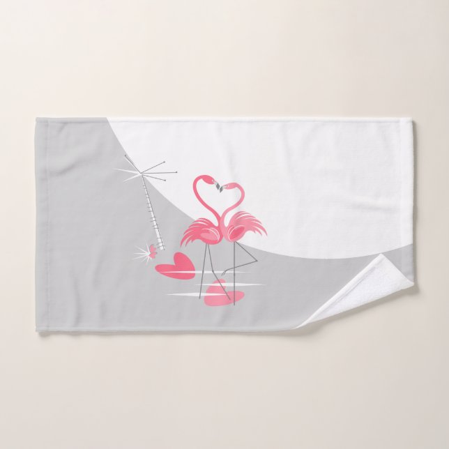 Flamingo Liebe Grosses Handtuch horizontal (Handtuch)