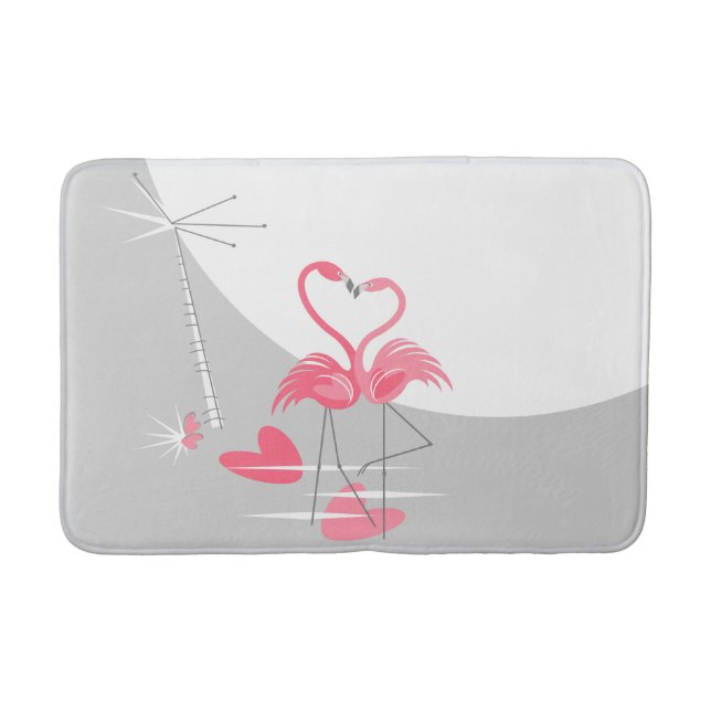 Flamingo Liebe Grosses Mondbad Badematte (Vorderseite)