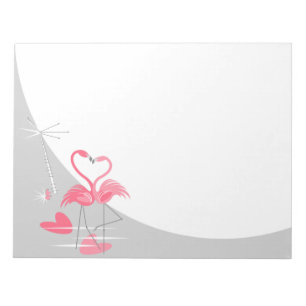 Flamingo Liebe Grosses Moon Notizblock horizontal