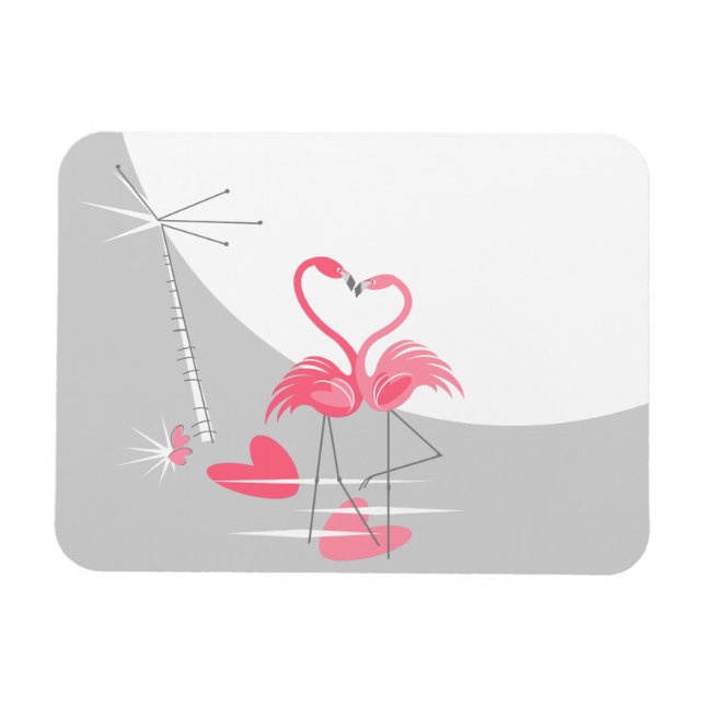 Flamingo Liebe Grossmoon flexible Magnetlandschaft Magnet (Horizontal)