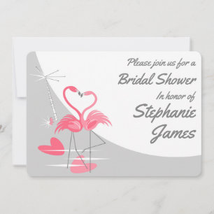 Flamingo Liebe Large Moon Bridal Dusche Einladung