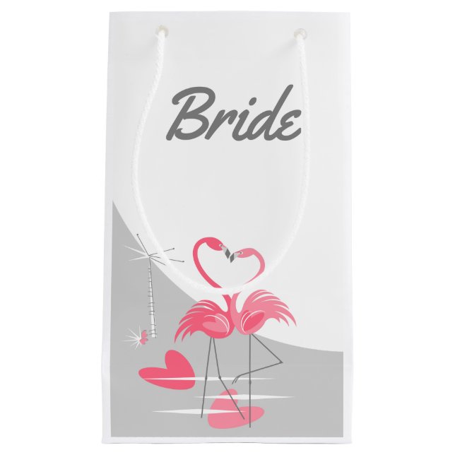 Flamingo Liebe Large Moon Bride klein Kleine Geschenktüte (Vorderseite)