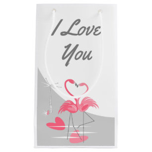 Flamingo Liebe Large Moon I Liebe Sie klein Kleine Geschenktüte