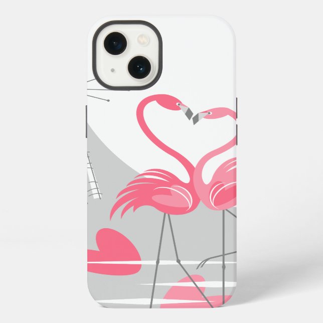 Flamingo Liebe Large Moon IPad Mini Gehäuse vertik iPhone Hülle (Rückseite)