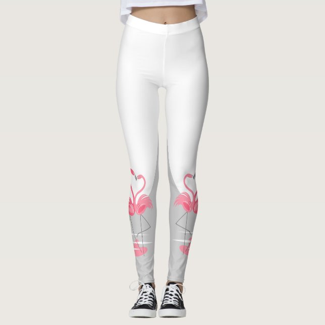 Flamingo Liebe Large Moon Leggings (Vorderseite)