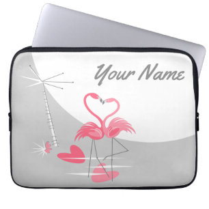 Flamingo Liebe Large Moon Name Laptop Hülle 13" Laptopschutzhülle