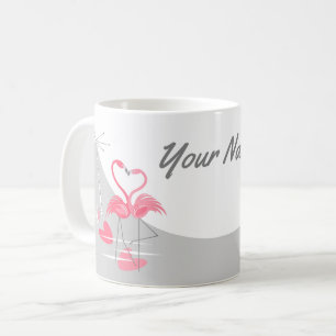 Flamingo Liebe Large Moon Name Tasse
