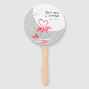 Flamingo Liebe Large Moon Names Datum Hand-Fan run Fächer