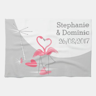 Flamingo Liebe Large Moon Names Datum Küchentuch