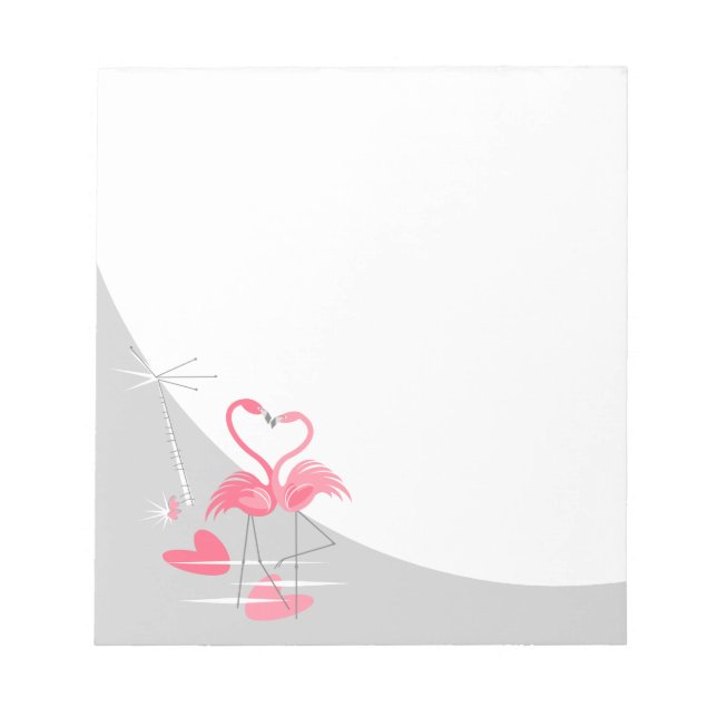 Flamingo Liebe Large Moon Notizblock (Vorderseite)
