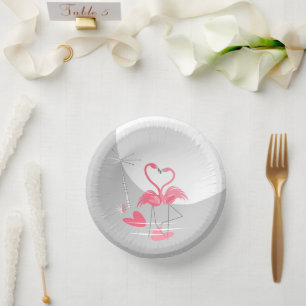 Flamingo Liebe Large Moon Papier Teller