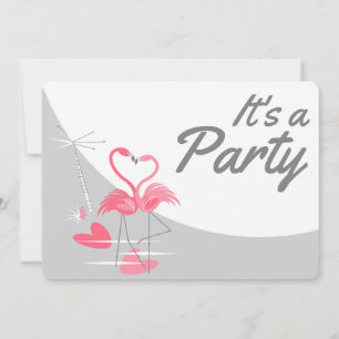Flamingo Liebe Large Moon Party Einladung