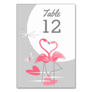 Flamingo Liebe Large Moon Tischkarte Tischnummer