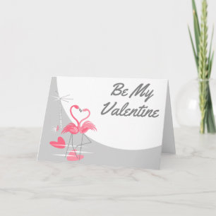 Flamingo Liebe Large Moon Valentine Feiertagskarte