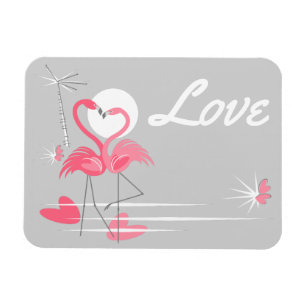 Flamingo-Liebe-Liebe flexibler Magnet