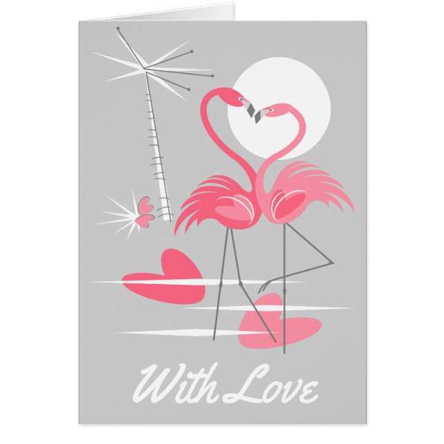 Flamingo-Liebe mit Liebe im Text grau (Vorne)