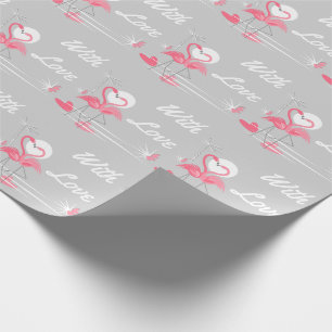 Flamingo Liebe mit Liebe Packpapier