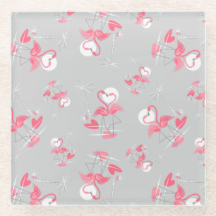 Flamingo Liebe Multi Untersetzer Glas