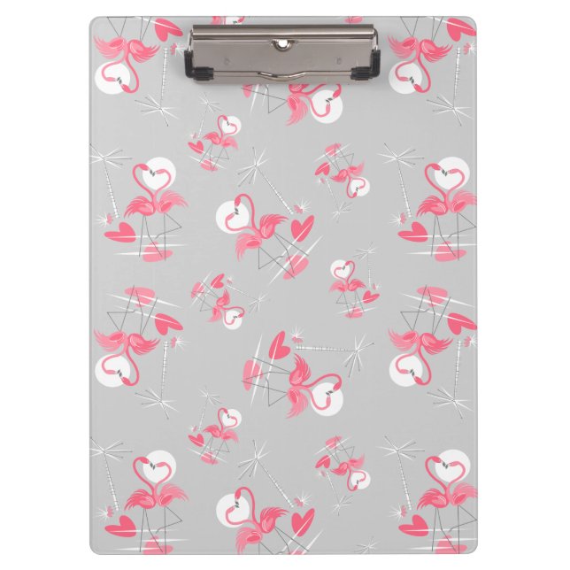 Flamingo Liebe Multi-Zwischenablage Klemmbrett (Vorderseite)