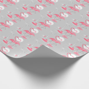 Flamingo Liebe Packpapier gekachelt