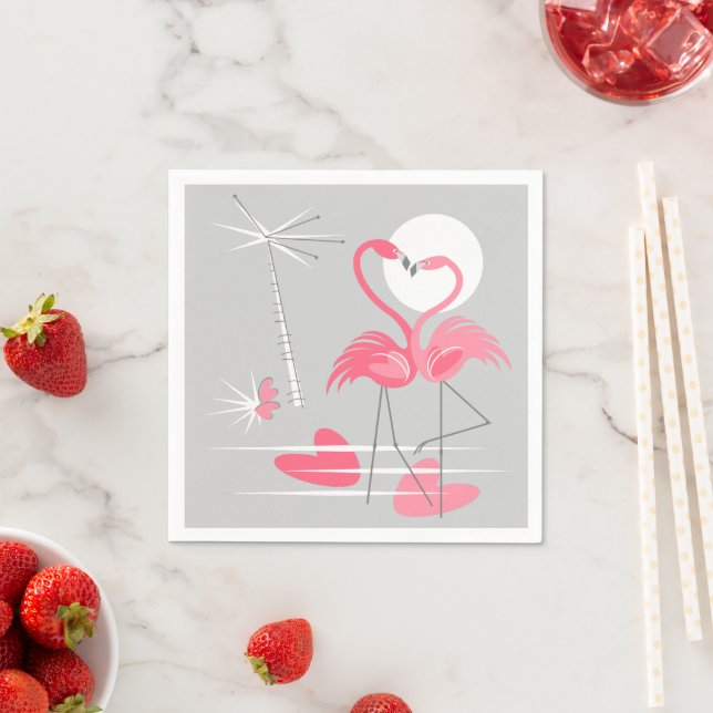 Flamingo Liebe Papierservietten (Beispiel)