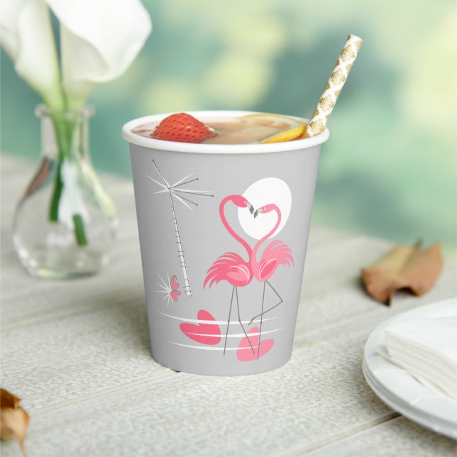 Flamingo-Liebe Pappbecher (In Situ)