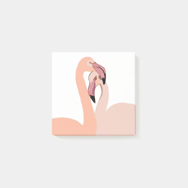 Flamingo-Liebe Post-it®-Anmerkungen Post-it Klebezettel (Vorderseite)