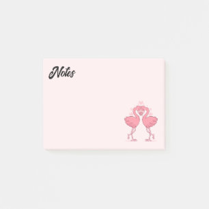 Flamingo-Liebe Post-it-Hinweise Post-it Klebezettel