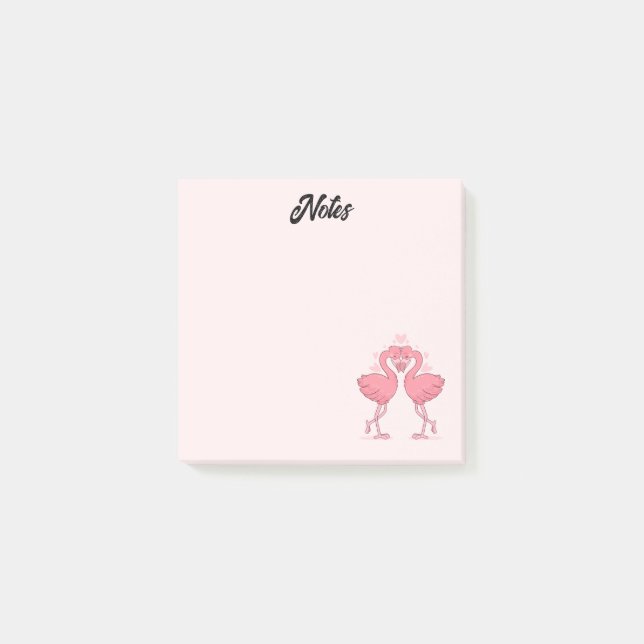Flamingo-Liebe Post-it Klebezettel (Vorderseite)