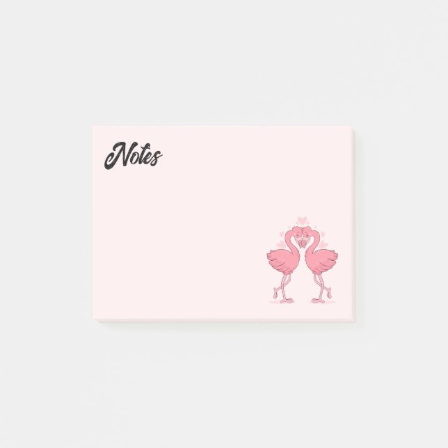 Flamingo-Liebe Post-it Notizen (Vorderseite)