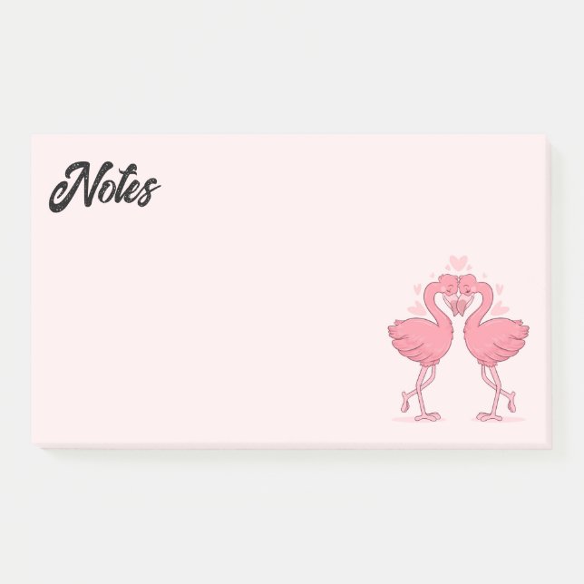 Flamingo-Liebe Post-it Notizen (Vorderseite)