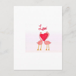 Flamingo-Liebe Postkarte