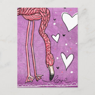 Flamingo-Liebe Postkarte