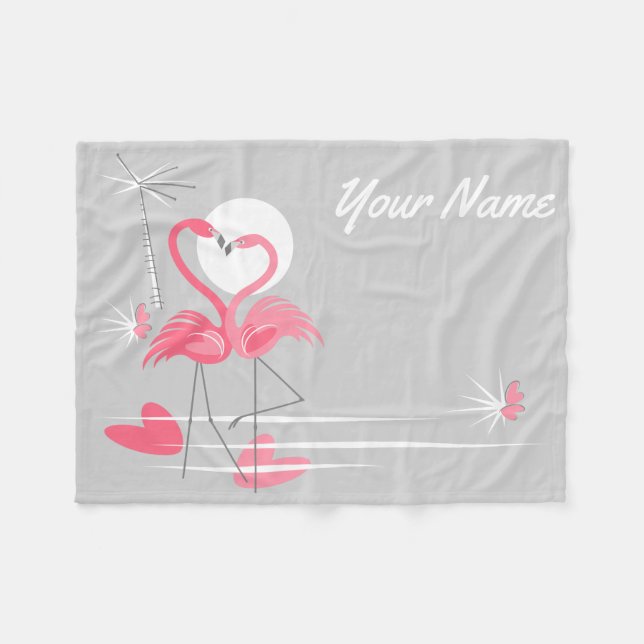 Flamingo Liebe Seitenname Fleece kleine horizontal (Vorderseite (Horizontal))
