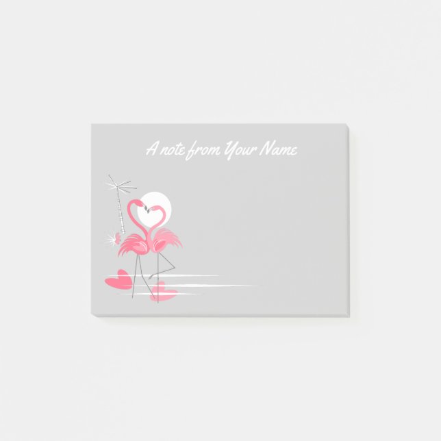 Flamingo Liebe Seitlicher Text Post-it-Notizen Post-it Klebezettel (Vorderseite)