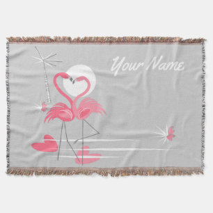 Flamingo-Liebe-Seitlicher Textwerfer Decke