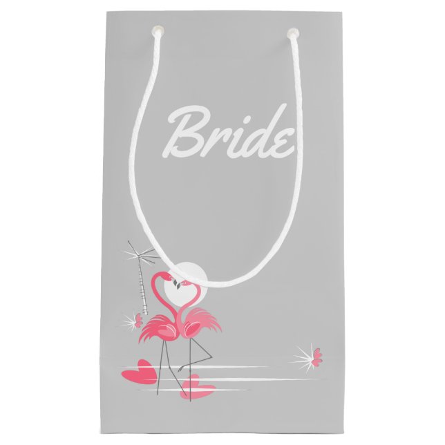 Flamingo Liebe Side Bride klein Kleine Geschenktüte (Vorderseite)