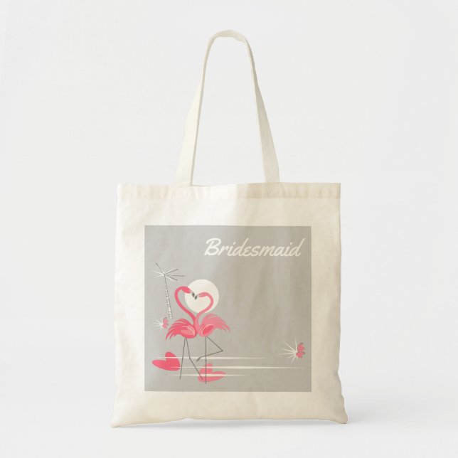 Flamingo Liebe Side Bridesmaid Haushalt Tasche (Vorne)