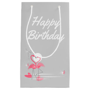 Flamingo Liebe Side Happy Geburtstag klein Kleine Geschenktüte