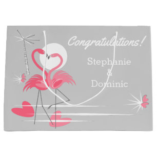 Flamingo Liebe Side Herzlichen Glückwunsch Names g Große Geschenktüte