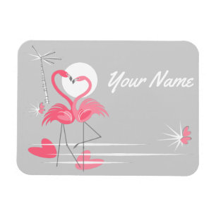 Flamingo Liebe Side Name flexibler Magnet