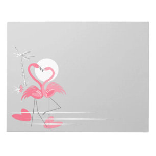 Flamingo Liebe Side Notizblock horizontal