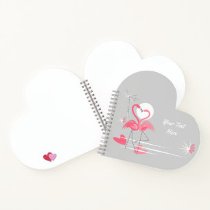 Flamingo Liebe Side Text Notebook Herz Notizbuch