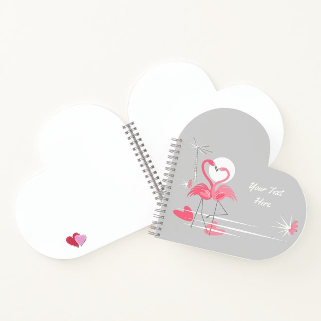 Flamingo Liebe Side Text Notebook Herz Notizbuch (Innenseite)