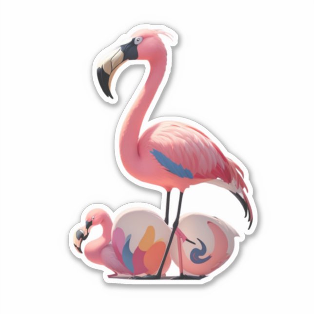 Flamingo Liebe Stick It mit Flair Aufkleber (Vorderseite)