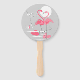 Flamingo Liebe Texthandschuh rund Fächer